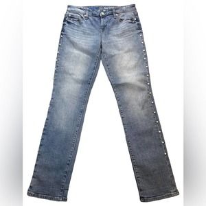 Gap Real Straight Jeans Pearl  Embellishments Women’s Size 4